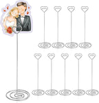 Table Number Holders 10Pcs - 8.75 inch Heart Shaped Place Card Holder Tall Table Number Stands for Wedding Party Graduation Reception Restaurant Home Centerpiece Decoration Memo (Silver)