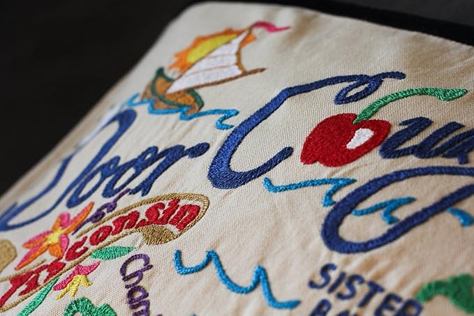 Catstudio Door County Embroidered Decorative Throw Pillow