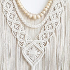 Achart Macrame Wall Hanging Large- Boho Wall Decor- large wall art- Wall Decor Living Room- Macrame Tapestry Boho Decor for Bedroom (Wooden Bead)