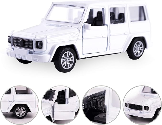 KIDAMI Die Cast Metal Toy Cars Set of 5, Openable Doors Pull Back Car Gift Pack for Kids (Private car)