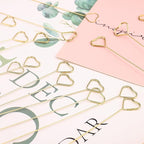 Picture Holders for Centerpieces,40Pcs Gift Card Holder Picks,Metal Photo Holders for Centerpieces,Sticks for Flower Bouquet Wedding Party Birthday (Heart Shaped)