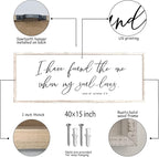 I Have Found The One Whom My Soul Loves Sign Wall Art Decor 40"x15" Modren Master Bedroom Above Bed Wood Framed Song of Solomon 3:4 Large Living Room Bible Verse Wall Hanging (White)
