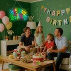 WLHOPE Happy Birthday Neon Sign Dimmable Led Lights for party Wall Decor USB Powered Transparent Acrylic Board Light Signs for club children kids friends gift Decoration16.54 * 11.02 inch