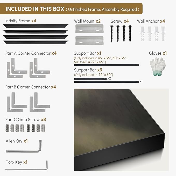 SIGNWIN 60"x72" Extra Large Framed Wall Art Muted Forest Path Soft Misty Woodland Scene Illustration for Home Living Room Bedroom Decor (Frame Assembly Required)