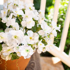 Fall Flowers Fake Flowers for Outdoors Autumn Decoration, 6 Bundles Faux Silk Hibiscus Artificial Plants Realistic UV Resistant Tropical Flowers for Outside Planter Patio, White