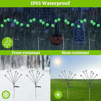 VOTTGO Halloween Solar Lights Outdoor, 8 Pack 48LED Scary Solar Eyeball Pathway Lights, 2 Modes Waterproof Swaying Solar Firefly Lights for Garden Yard Pathway Halloween Decorations, Green