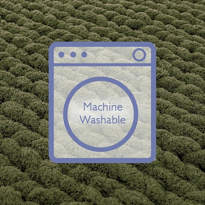 Bigacogo Chunky Knit Throw Blanket for Couch, 40x40 inches, 100% Hand Knitted with Thick Jumbo Chenille Yarn, Cozy Soft Large Rope Knot Cable Crochet Blankets for Sofa Bed Living Room, Yellow Green