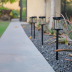 EcoGreen Outdoor Pathway Solar Light, 4pcs Pack,Garden Patio Balcony Walk Way Lights, Aluminum Leg, 5000K Daylight, Waterproof, 4.76 * 23.07in