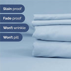 Full Sheets Set 6 Piece - Includes 4 Pillowcases - Bed Sheets Full Size - Soft Hotel Luxury Bedding - Cooling, Comfy, Cozy & Breathable - 1 Flat & 1 Fitted & 4 Pillowcases w/ Deep Pockets - Sky Blue