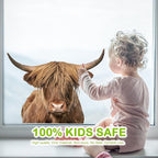 Highland Cow Wall Window Stickers Decor Scottish Cow Wall Decals Peel and Stick Funny Cow Wall Stickers Removable Cool Cow Farmhouse Kitchen Decoration Weird Gifts for Fiends Christmas