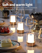 4" Mini Dining Table Light 2 Pack for Buffet Restaurant, Outdoor Waterproof Lamps for Bathroom Camping, Rechargeable Cordless Table Lamp for Bar, Touch Warm Night Light for Nursery Baby (Gold)