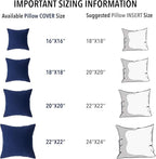 Oubonun 16 x 16 Throw Pillow Inserts Set of 2-100% Cotton Cover - White Couch Bed Decorative Pillow Pair