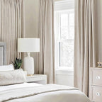 MIULEE Linen Textured Curtains Solid 100% Blackout for Bedroom Thermal Insulated Natural Grommet Room Darkening Curtains & Drapes Luxury Decor for Living Room Nursery 52 x 72 Inch (2 Panels)