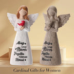 Cardinal Gifts for Women -6 inch Memorial Gift, Cardinal Decor,Sympathy Gifts for Loss of Loved One,Grief Gifts for Women, Resin Home Decor Sculpted Hand-Painted Angel Figurine