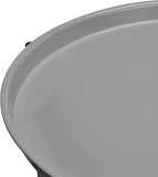 Amazon Basics Round Storage End Table, Side Table with Cloth Basket, Charcoal/Heather Gray, 17.7 x 17.7 x 18.9 in