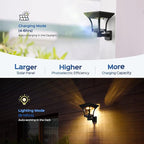 CINOTON Outdoor Solar Landscape Pathway & Wall Lights with 2 Brightness Modes, IP65 Waterproof LED Solar Powered Garden Lights for Patio Lawn Porch Walkway Backyard Driveway Sidewalk Warm White 4 Pack
