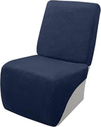 Arfntevss Sectional Recliner Couch Covers Velvet Corner Sectional Sofa Cover for Reclining Couch Stretch Soft L Shape Recliner Slipcover Washable Additional Seat Protector (1 Seat Cover, Navy Blue)