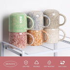 12 OZ Coffee Mugs Set of 6, Modern Coffee Mugs Set with handle for Tea/Latte/Cappuccino/Milk/Cocoa.