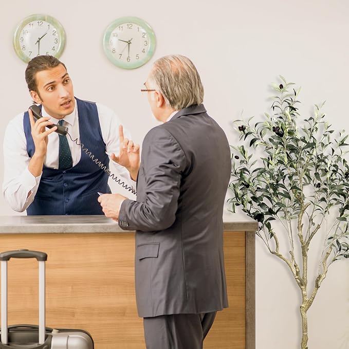 Artificial Olive Tree 5.4 ft Natural Olive Branches and Realistic Leaves for Modern Home Office Living Room Floor Decor 65 Inch