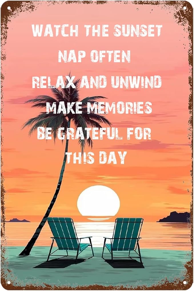 Beach Themed Room Wall Decor Retro Metal Tin Sign Beach Signs Beachy Room Decor Aesthetic Surfboard Vintage Home Bedroom Decorative Outdoor