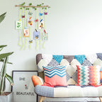 Wall Hanging Photo Display with Artificial Leaves Vines, Macrame Photo Holders, Boho Pictures Organizer for Wall Decoration, with 15 Wood Clips, for Home, Office, Classroom, Party, Wedding