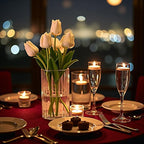 24-Pack Elegant Ribbed Glass Cylinder Vases Set for Weddings - 2 Sizes (6" & 4.7" Height) - Floating Candle Holders & Flower Centerpieces - Versatile Event Decor for Parties, Receptions & Home Decor