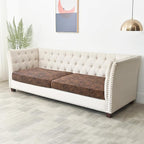 Yates Home PU Leather Couch Sofa Cushion Slipcover Elastic Chair RV Seat Covers Loveseat Slip Cover for Seater Replacement in Living Room(2 Piece Large Sofa Cushion Covers,Brown)