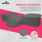 Pillow for Eyelash Extensions - Curved Memory Foam Lash Bed Pillow with Neck and Back Support, Perfect Pillow for Eyelash Extensions, Two Pockets for Tools On The Sides of Pillow (Gray)