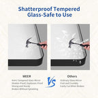 WEER Black Metal Framed Mirror, 60X36 Inch Rectangular Matte Black Wall Mirror for Bathroom, Rounded Corner Black Bathroom Vanity Mirror, Tempered Glass, Anti-Rust, Hangs Horizontal or Vertical