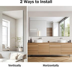 Frameless Mirror, 30x60 Inch Large Bathroom Mirrors for Wall, Upgraded Shatterproof Rectangle Vanity Mirror Over Sink with Polished Edge for Bathroom,Bedroom,Living Room and Entryway