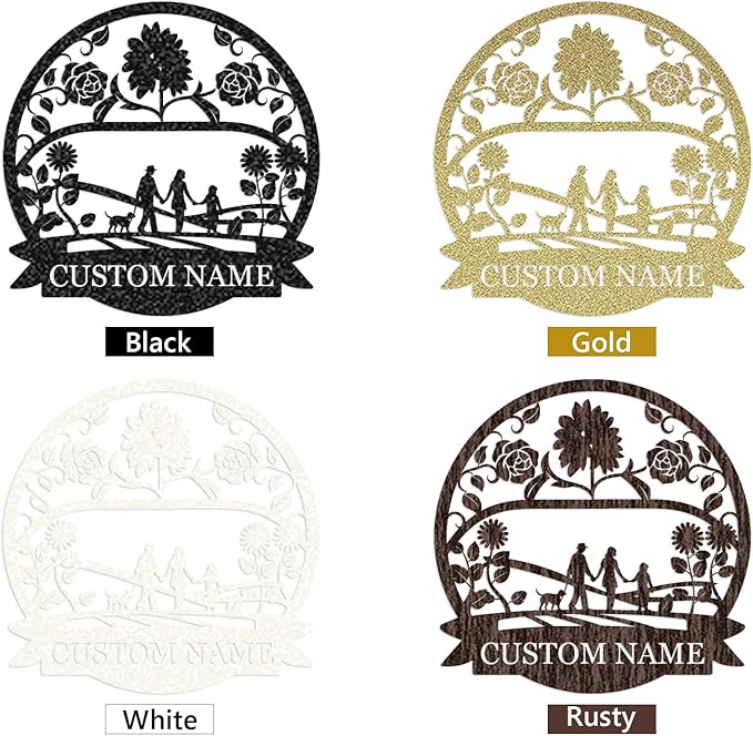 Personalized Family Name Sign, Custom Family Signs Metal Wall Decor, Family Wall Art, Metal Signs Customized, Family Wall Decor for Living Room, Rustic Hanging Decoration Sign, Housewarming Gifts