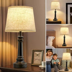 Touch Lamps for Nightstand Set of 2 - Black Table Lamp for Bedroom 3 Way Dimmable Bedside Lamp with USB C+A Ports - Lamps for Night Stands Living Room End Table,2 LED Bulbs Included