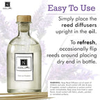 Nabila K Heart de Provence Reed Diffuser Set – French Lavender Aromatic Oil for Home – Long-Lasting, Smokeless Scent – Made in USA – Includes Reeds + Bottle – Flameless Candle Alternative