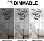 Square Led Chandelier Modern Led Hanging Light 5-Rings Contemporary Ceiling Pendant Light Dimmable Pendant Light for Living Room Kitchen Dining Room 15.7"+19.6"+23.6"+27.5"+31.4" Black