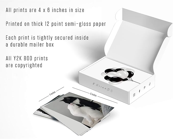 Mystic Black & White Aesthetic Wall Collage Kit – 50 Bold & Mysterious Photos, 4"x6" Semi-Gloss Prints for Teen Girls Dorm Room Decor, Monochrome Minimalist Art, Ideal Gift for Birthday & Graduation