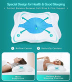 Memory Foam Pillows, Cervical Pillow for Neck and Shoulder Pain Relief, Ergonomic Contour Bed Pillow, Soft for Side Sleep Stomach Sleeping and Back Sleeper…