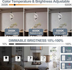 3000-6000K Dimmable Modern Pendant Light,Black LED Pendant Light for Kitchen Island Fixtures Chandeliers for Dining Room Hanging Lights, 1 Pack