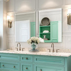 Mirrorons Beveled Mirror, Wall Mirror 24" x 36", Frameless Rectangle Bathroom Mirror with Beveled Edge, Hangs Horizontally or Vertically. Rounded Corner Tempered