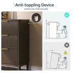 LINSY HOME Fluted Dresser for Bedroom with 9 Drawers, 58" Wide Mid Century Modern Dresser, Tall Boho Chest of Drawers, Large Wood Accent Storage Cabinet for Living Room, Curved Profile Design, Walnut