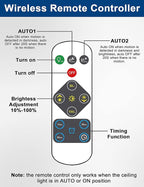 Battery Operated Motion Sensor Ceiling Light Indoor, LED Fixture Wireless Wall Light with Remote Control Brightness Dimmable Timer Setting Daylight for Closet Garage Shed, 2 Pack