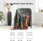 MSGKV Cotton Bed Blanket for Couch and Sofa Blankets for Living Room Bedroom Reversable Florals Throw 80"x90" Breathable Cozy Boho Blankets
