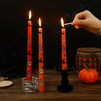 Black Glass Candle Holders Set of 3 Clear Candlestick Holder Vintage Candle Stands for Pillar Taper Candle Tea Light Home Decor Table Centerpieces Halloween, Candleholder Sets with 4 Pcs Taper Candles