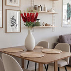 6PCS Delphinium Artificial Flowers 29.5" Realistic Red Silk Flowers Faux Snapdragon Flowers Long Stem Fake Hyacinth for Tall Vase Wedding Home Garden Decor (Red)