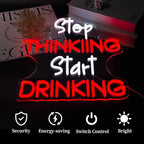 Stop Thinking Neon Sign Led Neon Lights Neon Signs for Wall Decor Light Up Sign for Birthday Party Club Gift
