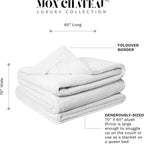 Mon Chateau Luxury Ultimate Plush Faux Fur Throw with 6cm Foldover for Couch, Sofa, or Bed - Plush Ultra Soft Blanket for Sleeping or Home Décor, 60" x 70" (Foldover Ivory)