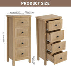 4 Drawer Dresser for Bedroom 36.81''Tall Modern Chest of Drawers with Fluted Panel Wood Storage Dresser Organizer with Deep Drawers for Nursery Living Room Hallway (1, Wood Color)