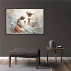 XWNLTEPK Praying to Heaven Christian Art Jesus and Woman Praying Bible Canvas Wall Decor Jesus Portrait Mormon Wall Print