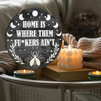 Muktoujaumai Witch Sign Decor, Witchy Hanging Sign Decor Rustic Wall Decorations Magic Witchcraft Sign for Gothic House, Living Room, Housewarming Gift for New House Home Wicca