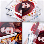 Acrylic Picture Frame , Clear Freestanding Double Sided 20mm Thickness Frameless Magnetic Photo Frames Desktop Display with Gift Box Package (4x6 4 pack)