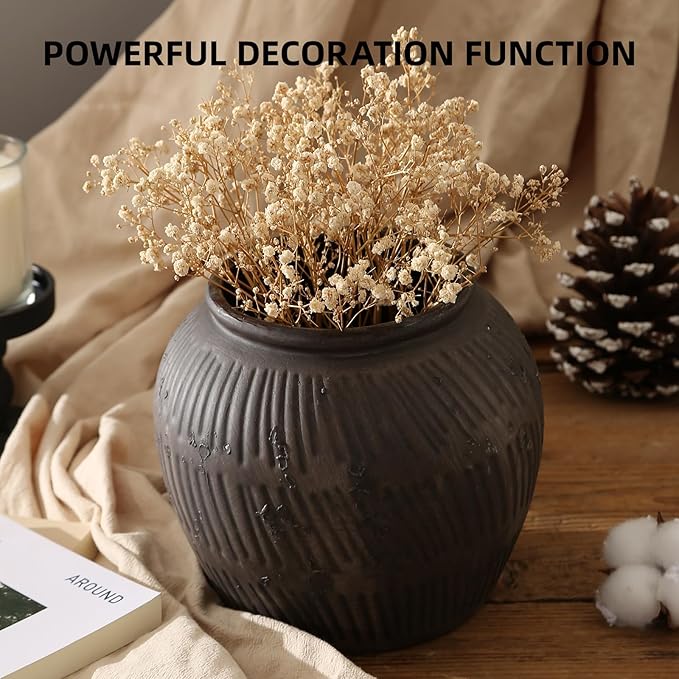 Farmhouse Vase for Home Decor, Vintage Rustic Terracotta Flower Vase Suitable for Home Decor, Living Room, Shelf, Dining Table. ZSHLXM